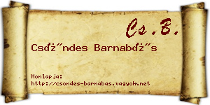 Csöndes Barnabás névjegykártya