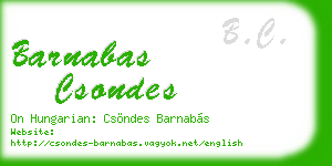 barnabas csondes business card