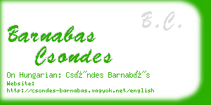 barnabas csondes business card